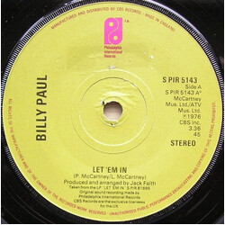Billy Paul Let 'Em In USED VINYL 7INCH 45 RPM SINGLE STEREO