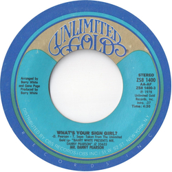Danny Pearson What's Your Sign Girl? Vinyl 7" USED