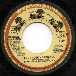 George Harrison All Those Years Ago USED VINYL 7INCH 45 RPM SINGLE PROMO