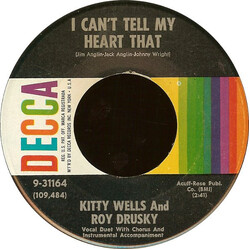 Kitty Wells / Roy Drusky I Can't Tell My Heart That / When Do You Love Me USED VINYL 7INCH 45 RPM