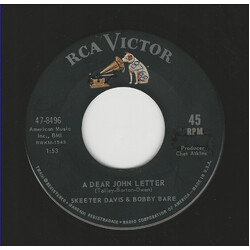 Skeeter Davis / Bobby Bare A Dear John Letter / Too Used To Being With You USED VINYL 7INCH 45 RPM SINGLE