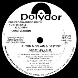 Alton McClain & Destiny Crazy Love VINYL 12" USED