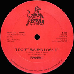 Bambu I Don't Wanna Lose It / Jorge's Theme USED VINYL 12INCH 33 S RPM
