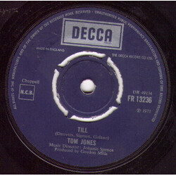 Tom Jones Till USED VINYL 7INCH 45 RPM SINGLE