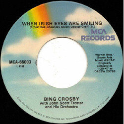 Bing Crosby When Irish Eyes Are Smiling / The Rose Of Tralee VINYL 7" USED