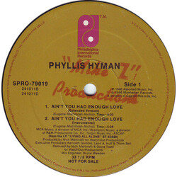 Phyllis Hyman Ain't You Had Enough Love USED VINYL 12INCH PROMO 33 S RPM