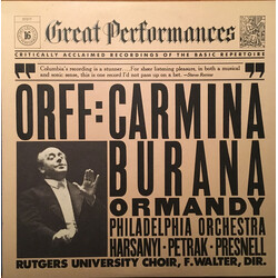 Carl Orff / Eugene Ormandy / The Philadelphia Orchestra / Janice Harsanyi / Rudolf Petrak / Harve Presnell / The Rutgers University Choir / F. Austin 