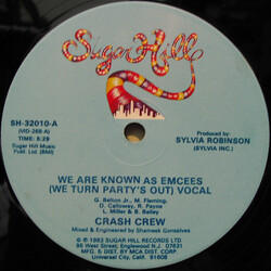 The Crash Crew We Are Known As Emcees (We Turn Party's Out) VINYL 12" USED