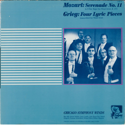 Wolfgang Amadeus Mozart / Edvard Grieg / Chicago Symphony Winds Serenade No. 11 / Four Lyric Pieces Vinyl LP USED