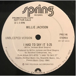 Millie Jackson I Had To Say It VINYL 12" USED