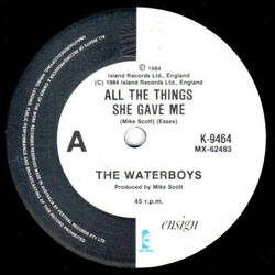The Waterboys All The Things She Gave Me USED VINYL 7INCH 45 RPM SINGLE