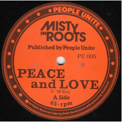 Misty In Roots Peace And Love / Bail Out USED VINYL 12INCH 45 RPM