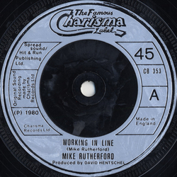 Mike Rutherford Working In Line Vinyl 7" USED
