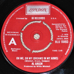 Al Green Oh Me Oh My ( Dreams In My Arms ) / Strong As Death ( Sweet As Love ) USED VINYL 7INCH 45 RPM PROMO