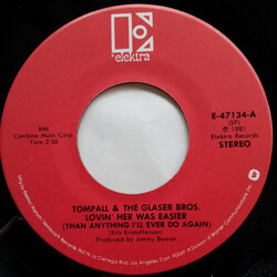 Tompall Glaser & The Glaser Brothers Lovin' Her Was Easier (Than Anything I'll Ever Do Again) USED VINYL 7INCH 45 RPM SINGLE STEREO