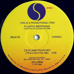 Plastic Bertrand Ca Plane Pour Moi VINYL 12" USED