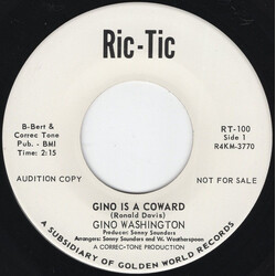 Gino Washington Gino Is A Coward / Puppet On A String USED VINYL 7INCH 45 RPM SINGLE PROMO MONO