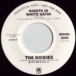 The Dickies Nights In White Satin USED VINYL 7INCH SINGLE PROMO MONO STEREO