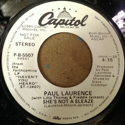 Paul Laurence She's Not A Sleaze USED VINYL 7INCH 45 RPM PROMO