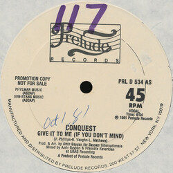 Conquest Give It To Me (If You Don't Mind) VINYL 12" USED