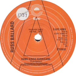 Russ Ballard Some Kinda Hurricane Vinyl 7" USED