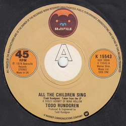 Todd Rundgren All The Children Sing Vinyl 7" USED