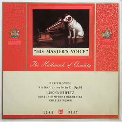 Ludwig van Beethoven / Jascha Heifetz / Boston Symphony Orchestra / Charles Munch Violin Concerto In D, Op. 61 Vinyl LP USED
