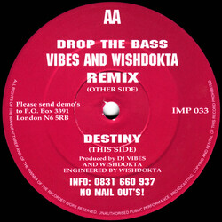 DJ Seduction / Vibes & Wishdokta Drop The Bass (Vibes And Wishdokta Remix) / Destiny VINYL 12" USED