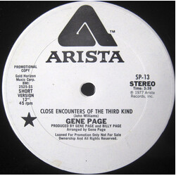 Gene Page Close Encounters Of The Third Kind USED VINYL 12INCH 45 RPM PROMO