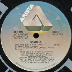Candela She Said USED VINYL 12INCH 33 S RPM PROMO