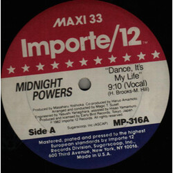 Midnight Powers Dance, It's My Life USED VINYL 12INCH MAXI-SINGLE 33 S RPM
