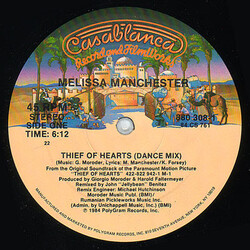 Melissa Manchester Thief Of Hearts USED VINYL 12INCH 45 RPM