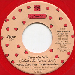 Elvis Costello (What's So Funny 'Bout) Peace, Love And Understanding / My Funny Valentine USED VINYL 7INCH 45 RPM PROMO
