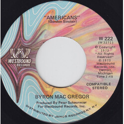 Byron MacGregor / The Westbound Strings Americans / America The Beautiful USED VINYL 7INCH 45 RPM SINGLE STEREO
