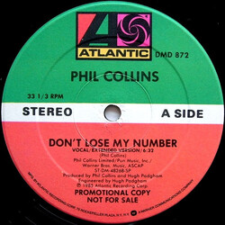 Phil Collins Don't Lose My Number USED VINYL 12INCH 33 S RPM PROMO STEREO