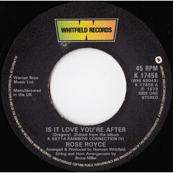 Rose Royce Is It Love You're After USED VINYL 7INCH 45 RPM SINGLE STEREO