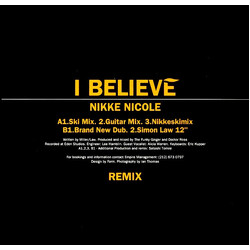Nikke Nicole I Believe (Remix) VINYL 12" USED