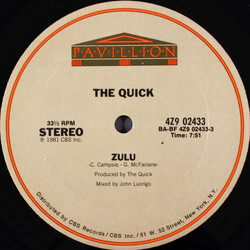 The Quick Zulu USED VINYL 12INCH 33 S RPM STEREO
