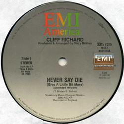 Cliff Richard Never Say Die (Give A Little Bit More) / Front Page Vinyl 12" USED