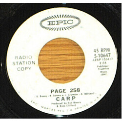 Carp Page 258 USED VINYL 7INCH 45 RPM PROMO STYRENE