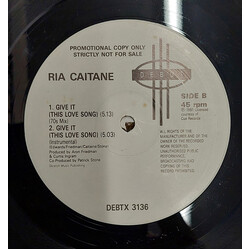 Ria Caitane Give It (This Love Song) USED VINYL 12INCH 45 RPM PROMO