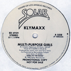 Klymaxx Multi-Purpose Girls USED VINYL 12INCH 33 S RPM PROMO