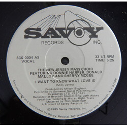 The New Jersey Mass Choir I Want To Know What Love Is Vinyl USED