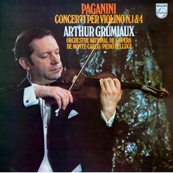 Arthur Grumiaux / Niccolò Paganini / Piero Bellugi / Orchestre National De L'Opéra De Monte-Carlo Concerti Per Violino N. 1 & 4 Vinyl LP USED