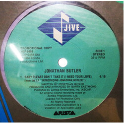 Jonathan Butler Baby Please Don't Take It (I Need Your Love) USED VINYL 12INCH PROMO SINGLE 33 S RPM