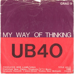UB40 My Way Of Thinking / I Think Its Going To Rain Today USED VINYL 7INCH SINGLE 45 RPM