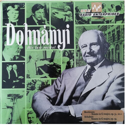Ernst von Dohnányi His Last Recital Vinyl LP USED