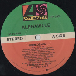 Alphaville Romeos USED VINYL 12INCH 33 S RPM PROMO STEREO