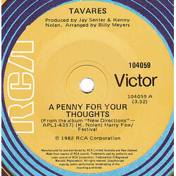 Tavares A Penny For Your Thoughts USED VINYL 7INCH 45 RPM SINGLE