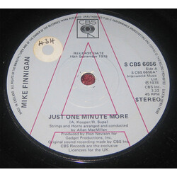 Mike Finnigan Just One Minute More / Blood Is Thicker Than Water USED VINYL 7INCH 45 RPM PROMO